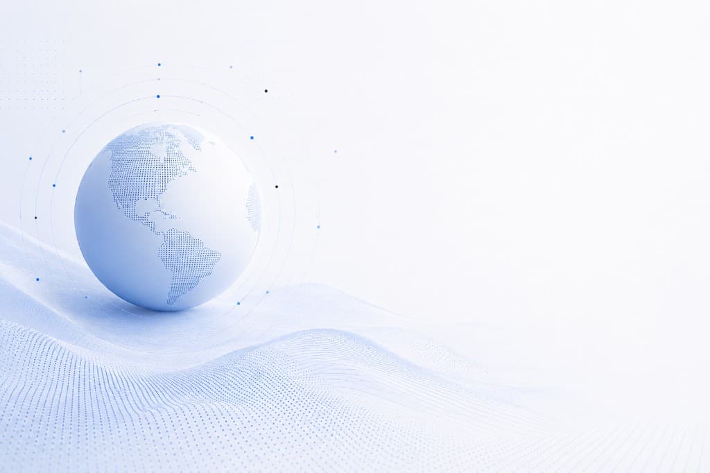 Abstract globe network illustration representing global research and collaboration
